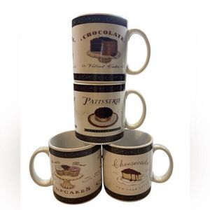 EUC ONEIDA Angela Staeling “Sweets Collection” 4 Mug Set Coffee Cups